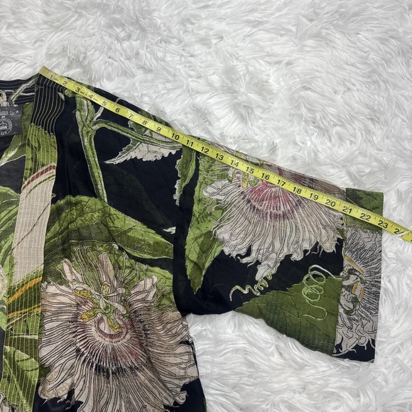 One Hundred Stars Kimono OS New Passion Floral Vibrant Open Front Relaxed Light - Picture 6 of 10